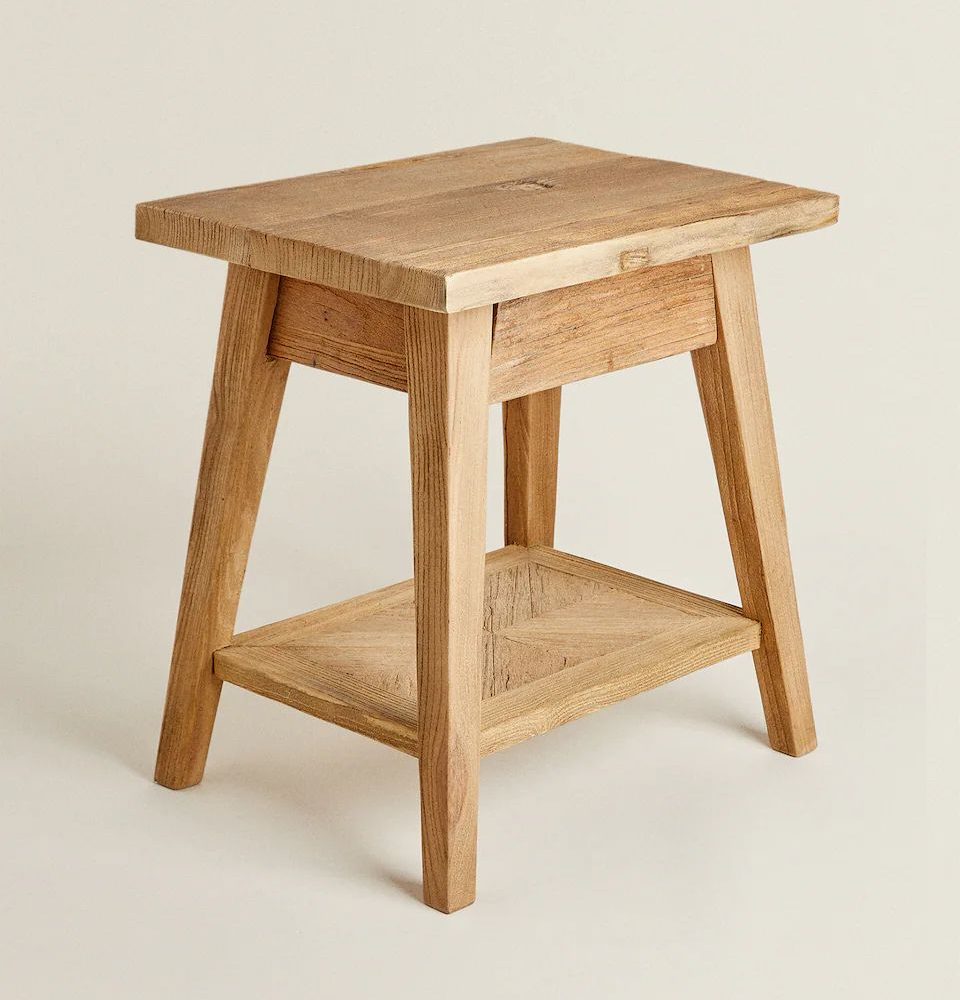 Meja Samping Rustic Kayu (Rustic Side Table / Nightstand)